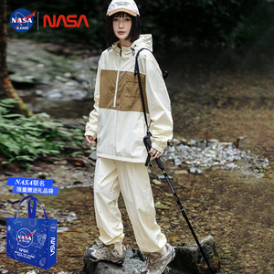 NASA品牌冲锋衣裤防风男女款2024秋冬新款防水户外登山套装运动