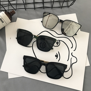 墨镜女2018新款林允儿同款太阳镜韩版潮方框一体平面镜绿色眼镜男