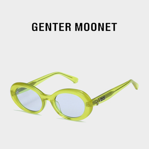 GM墨镜女椭圆形框KUN0003男韩版个性时尚可配近视太阳镜UV400绿色