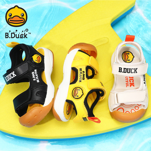B.Duck小黄鸭童鞋夏季男童儿童包头运动透气凉鞋休闲沙滩鞋小学生