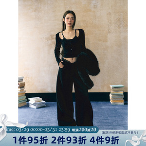 【LaluneDuCiel】LLDC 原创设计韩版蕾丝花边长袖辣妹拼接打底衫