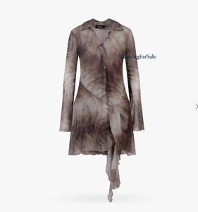 超低折扣！Blumarine正品代购罕见棕色暗纹丝质绑带连衣裙4折 ！