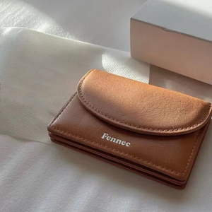 韩国新款小众fennec牛皮卡包mini可爱软皮证件包经典零钱多色钱包