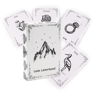 罕见画风素描线条露娜雷诺曼 桌游卡牌简洁利诺曼 Luna lenormand