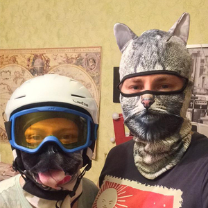 动物防晒面罩全脸滑雪防风护脸猫咪脸基尼女摩托车装备骑行头套男