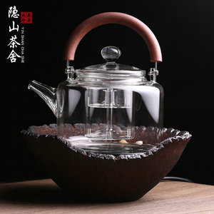 耐高温玻璃煮茶壶养生壶茶水分离家用煮蒸茶器电陶炉复古风全自动