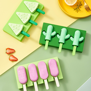 创意雪糕模具家用做冰棒冰棍盒子儿童卡通冰淇淋diy容器冰块模具