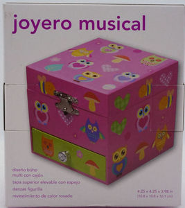 Joyero musical jewelry box 旋转猫头鹰 双层音乐首饰盒 珠宝盒