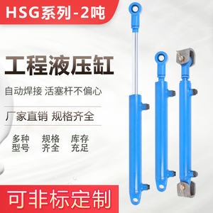 加工定做HSG40缸径小型双向挖机液压油缸液压油顶2吨双耳液压缸