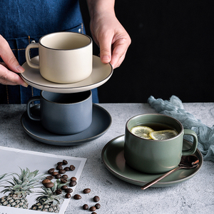 北欧陶瓷咖啡杯碟家用下午茶杯具套装带杯架小奢华精致咖啡杯带架