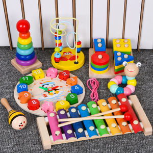 婴幼儿童敲击乐器1-3岁八音手敲琴6-8八个月宝宝玩具益智绕珠玩具
