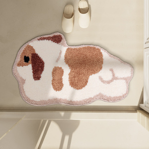 浴室可爱兔子风卫生间地毯毛绒吸水防滑地垫床边家用脚垫子