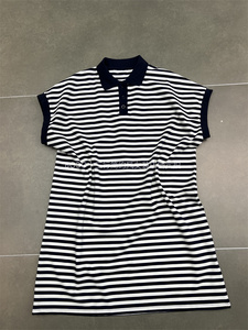 欧洲站bobo1972夏季休闲减龄POLO领条纹连衣裙 舒适宽松H版型