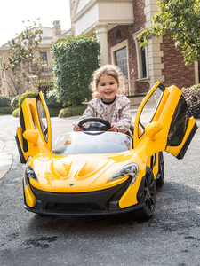 迈凯伦P1儿童电动车正版四轮遥控汽车豪华飞翼门可坐人宝宝玩具车