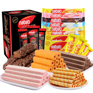 印尼进口丽芝士威化饼干纳宝帝nabati零食大礼包夹心巧克力饼干