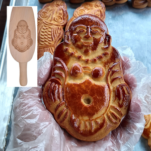 佛公仔月饼模具木质花样卡通馒头馍金龙鱼鲤鱼狮子马猪仔面食糍粑