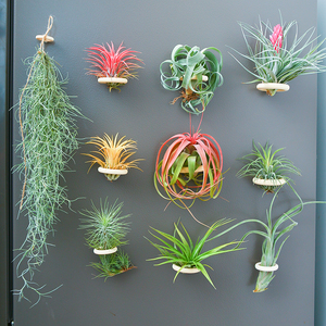 空气凤梨植物室内实木圈磁铁石吸铁套装含植物冰箱贴装饰绿植花草