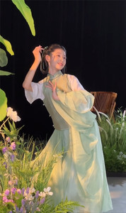儿童表演服装江南少女演出舞蹈服装嘎嘎灵中国舞古典舞古装汉服饰