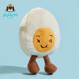 英国Jellycat开心水煮蛋快乐鸡蛋安抚宝宝可爱毛绒玩具公仔