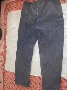 老旧工作服六七十年代男士蓝色帆布工作服男士大码工作服裤子180