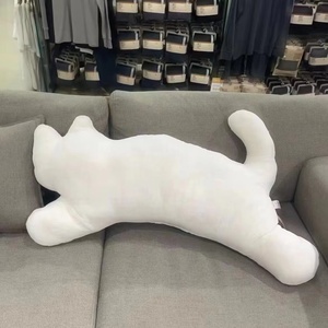 网红大白猫咪抱枕超软长条毛绒玩偶靠背枕睡觉靠垫生日礼物