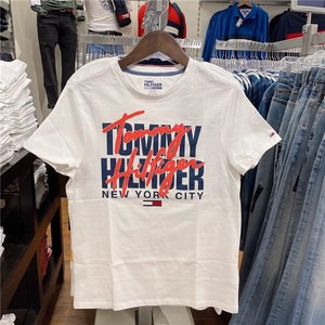 正品代购Tommy汤米男士短袖T恤夏季宽松版白色打底衫潮情侣款大码