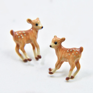 手工珐琅 律动森林 可爱动物 小鹿斑比 耳环耳钉耳夹 项链