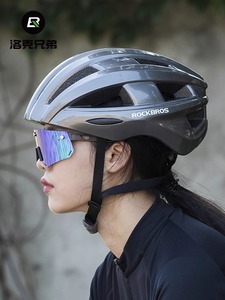 洛克兄弟骑行头盔带尾充电发光灯男女自行车公路山地单车安全帽装