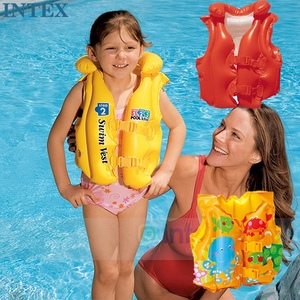 包邮原装正品INTEX婴幼儿童救生衣宝宝游泳衣充气背心三气囊安全
