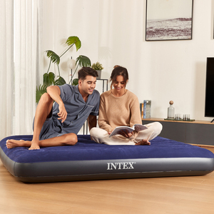 原装正品INTEX豪华条纹植绒双人充气床垫 气垫床 帐篷野营垫