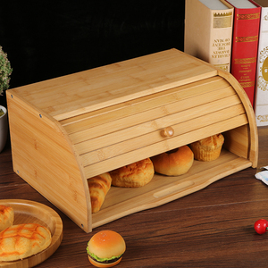 面包箱多功能大容量零食物储物箱竹木家用客厅厨房外贸食品收纳盒