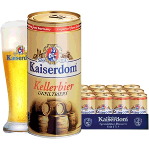 德国进口凯撒顿姆啤酒kaiserdom凯撒窖藏啤酒大容量1L*12罐整箱