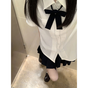 jk制服套装风琴褶短袖衬衫女学院风毕业班服校服百搭白衬衣百褶裙