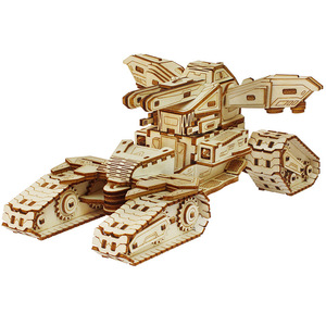 木质3D立体拼图装板军事模型玩具坦克益智儿童建筑积木船飞机航母