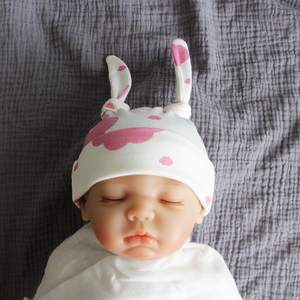 新生儿帽子0-6个月纯棉刚出生宝宝胎帽婴儿睡眠帽单层2顶包邮
