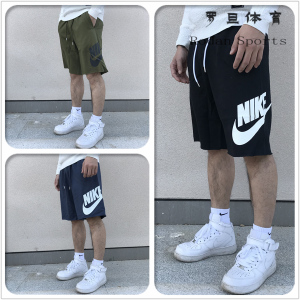 NIKE/耐克大勾LOGO男纯棉宽松运动休闲五分短裤AT5268-010 AR2376