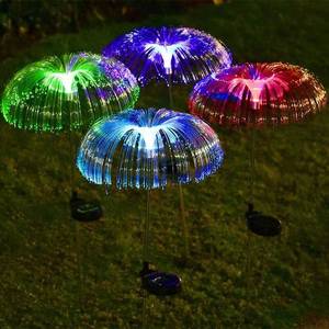 太阳能光纤水母地插灯庭院灯户外花园别墅草坪蘑菇灯节日氛围装饰