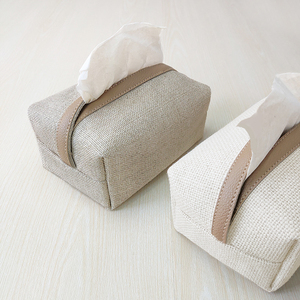日式纸巾盒黄麻布艺长方形抽纸盒简约抽纸包棉麻面巾盒餐巾纸盒包