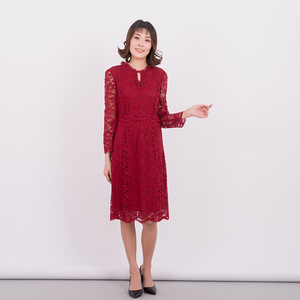 HONRN/红人专柜正品秋季女装长袖X型连衣裙商场同款HD33OL527