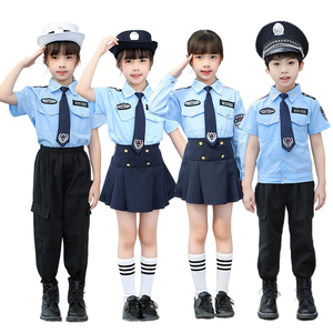 儿童警服警察服警装制服套装男童警官服小交警交通服装角色扮演服