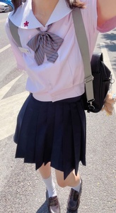 再贩！原创苍岚私立水色粉色圆领札幌领暗纹JK制服收腰衬衫