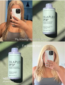 欧拉裴Olaplex4P去黄奶奶灰白金锁色护色染烫修复紫色洗发水护发