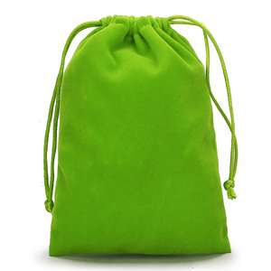 定做绿色天鹅绒手机充电宝耳环包装礼品抽绳束口红防尘收纳首饰袋
