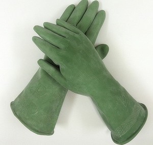 丁基橡胶防化手套绿色丁基尼龙抗强酸强碱防硫酸液体耐磨劳保手套