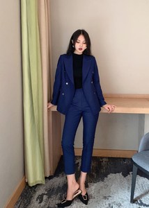 闺蜜私服2023春秋轻熟风西装套装女韩版英伦风港味时尚西服两件套