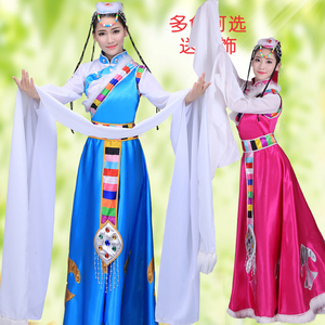 2024新款藏族舞蹈演出服女成人藏族水袖服装少数民族舞台表演服女