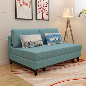 格林迪芙 简约现代可折叠多功能推拉两用双人乳胶布艺沙发床1.8米