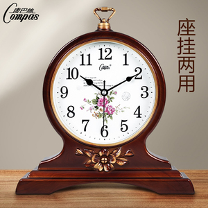 康巴丝钟表座钟客厅欧式中式摆件台式复古创意台钟石英钟桌面时钟