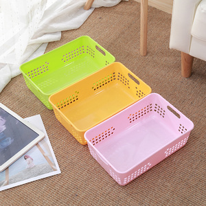 小篮子塑料收纳长方形置物篮幼儿园镂空收纳盒大号姜蒜篮框精致