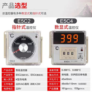 Omron欧姆龙指针数显数字温控器E5C2-R20K型温控仪200度400度E5C2